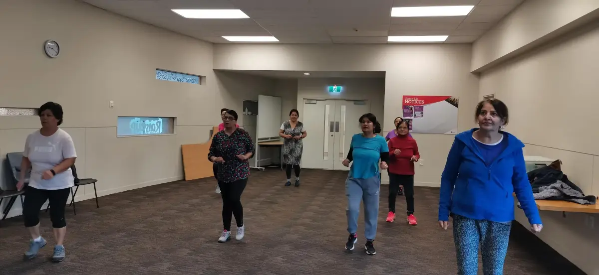 Saturday exercise group in the park